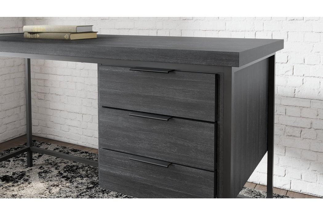Yarlow Black 55" Home Office Desk - Lara Furniture