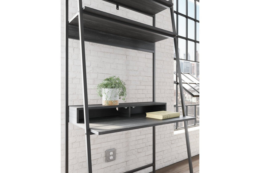 Yarlow Black 36" Home Office Desk with Shelf - Lara Furniture
