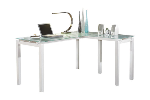 Baraga White Home Office L-Desk - Lara Furniture