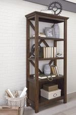 Baldridge Rustic Brown 75" Bookcase - Lara Furniture