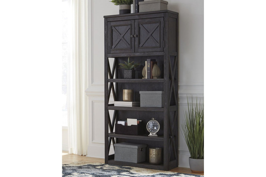Tyler Creek Grayish Brown/Black 74" Bookcase - Lara Furniture