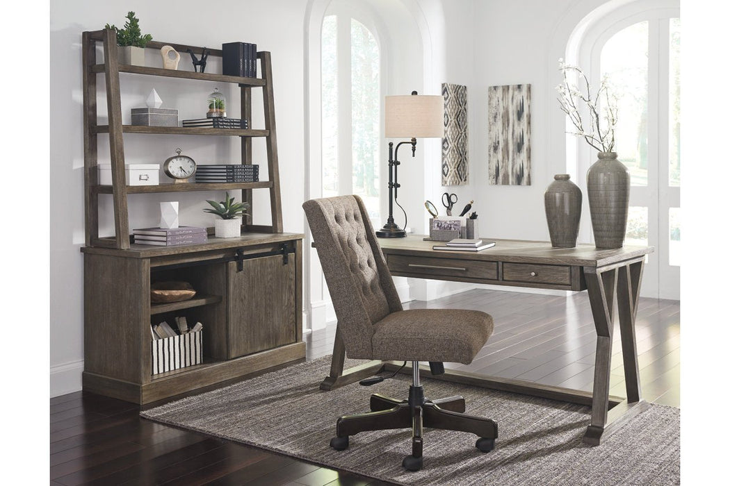 Luxenford Grayish Brown 60" Home Office Desk - Lara Furniture
