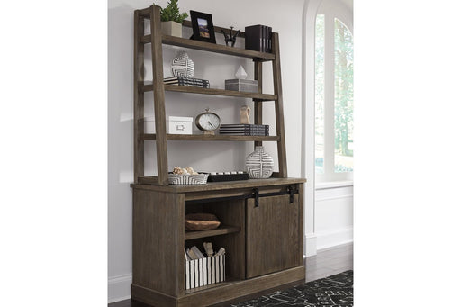 Luxenford Grayish Brown 48" Home Office Desk Hutch - Lara Furniture