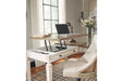 Realyn White/Brown Home Office Lift Top Desk - Lara Furniture