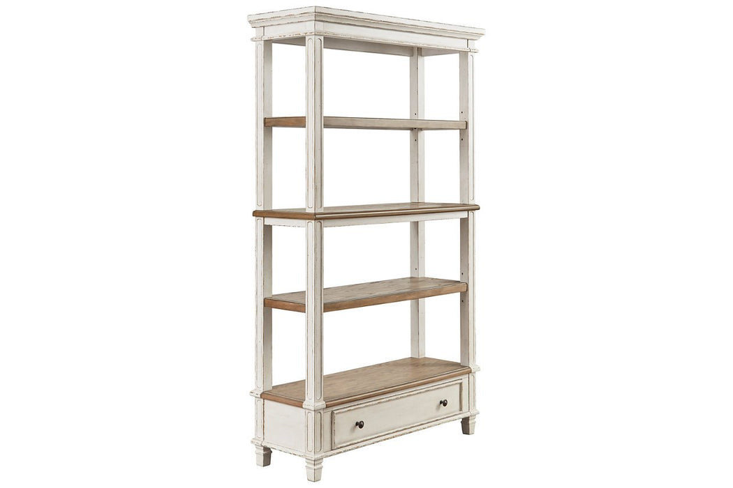 Realyn Brown/White 75" Bookcase - Lara Furniture