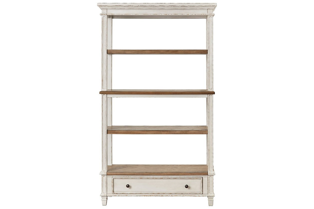 Realyn Brown/White 75" Bookcase - Lara Furniture
