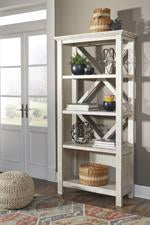 Carynhurst Whitewash 75" Bookcase - Lara Furniture