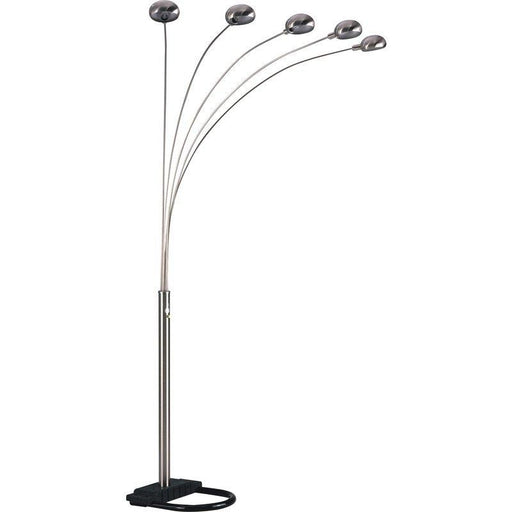 Peacock Arc Pewter 82" Floor Lamp - Lara Furniture
