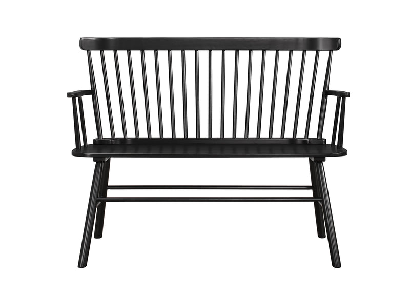 Jerimiah Spindleback Black Bench - Lara FurnitureAccent Bench