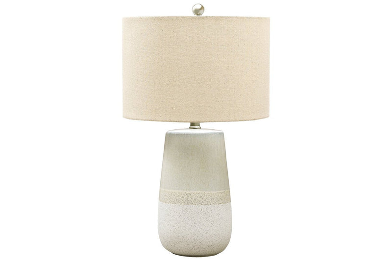 Shavon Beige/White Table Lamp - Lara FurnitureTable Lamp
