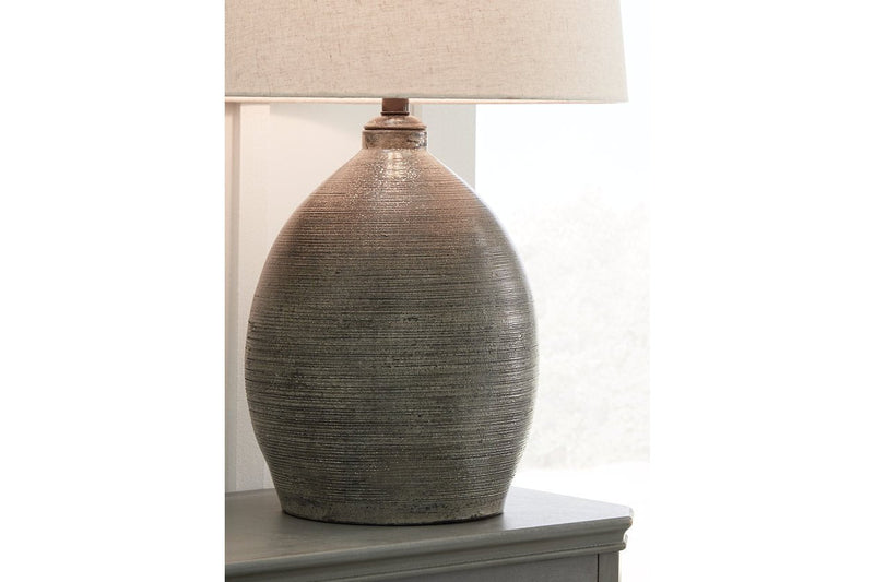 Joyelle Gray Table Lamp - Lara FurnitureTable Lamp