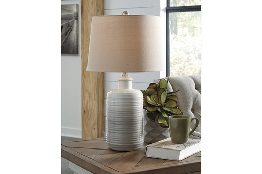 Marnina Taupe Table Lamp (Set of 2) - Lara Furniture