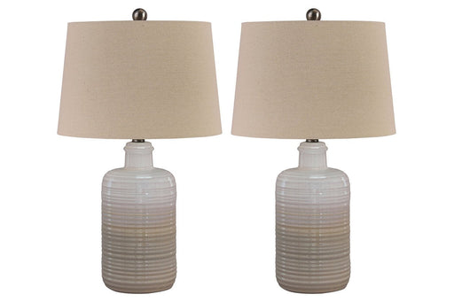 Marnina Taupe Table Lamp (Set of 2) - Lara FurnitureTable Lamp Pair