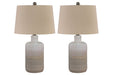 Marnina Taupe Table Lamp (Set of 2) - Lara Furniture