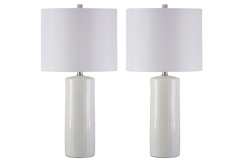 Steuben White Table Lamp (Set of 2) - Lara FurnitureTable Lamp Pair