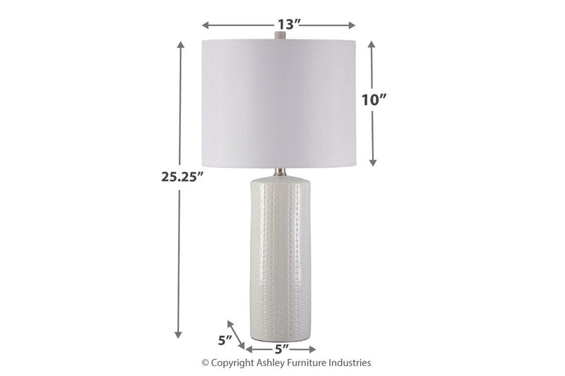 Steuben White Table Lamp (Set of 2) - Lara FurnitureTable Lamp Pair