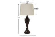 Darlita Bronze Finish Table Lamp (Set of 2) - Lara FurnitureTable Lamp Pair