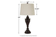 Darlita Bronze Finish Table Lamp (Set of 2) - Lara Furniture