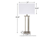 Aniela Silver Finish Table Lamp (Set of 2) - Lara FurnitureTable Lamp Pair