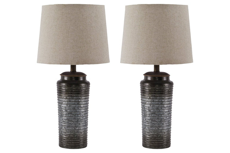 Norbert Gray Table Lamp (Set of 2) - Lara FurnitureTable Lamp Pair