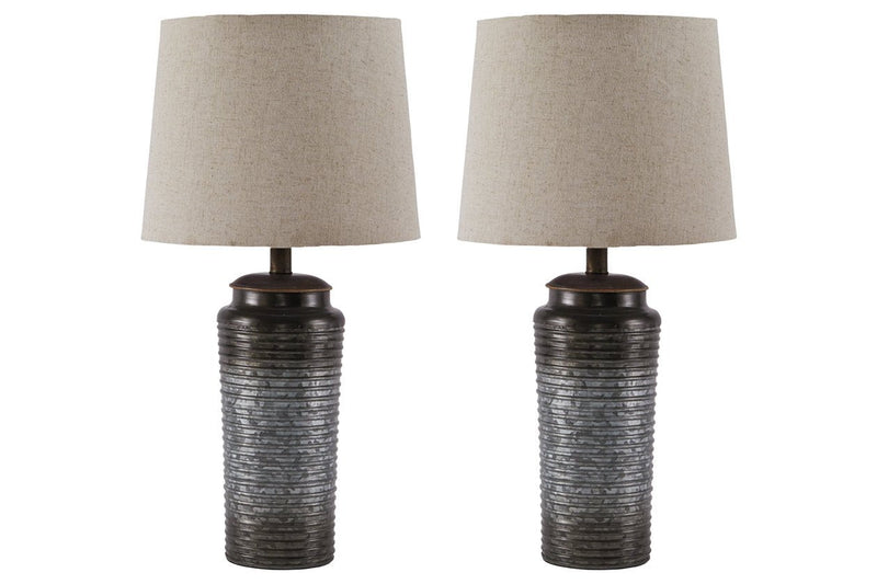 Norbert Gray Table Lamp (Set of 2) - Lara FurnitureTable Lamp Pair