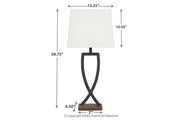 Makara Black/Brown Table Lamp (Set of 2) - Lara FurnitureTable Lamp Pair