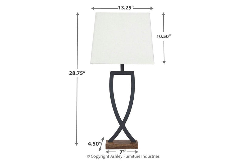 Makara Black/Brown Table Lamp (Set of 2) - Lara FurnitureTable Lamp Pair