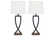 Makara Black/Brown Table Lamp (Set of 2) - Lara FurnitureTable Lamp Pair