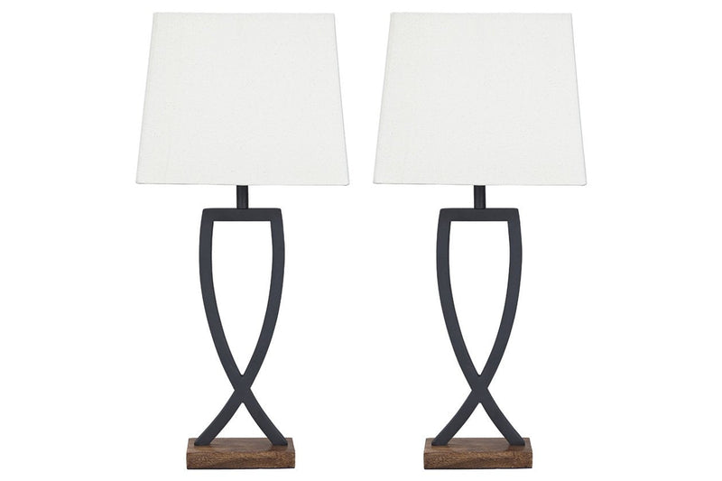 Makara Black/Brown Table Lamp (Set of 2) - Lara FurnitureTable Lamp Pair