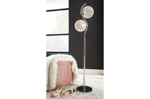 Winter Clear/Silver Finish Floor Lamp - Lara Furniture