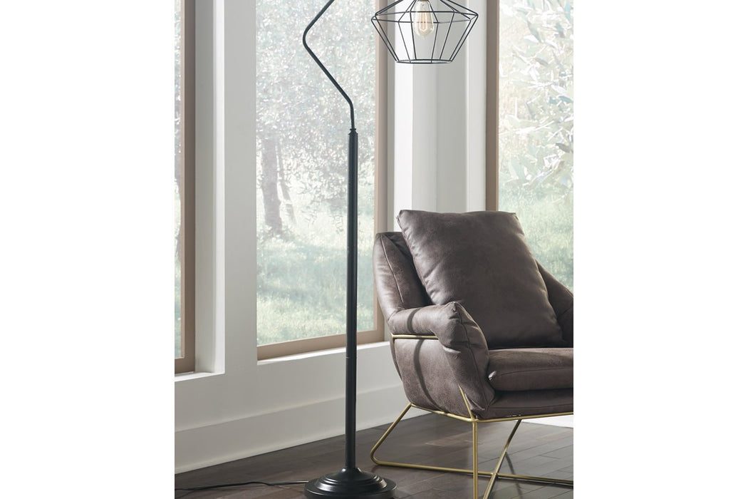 Makeika Black Floor Lamp - Lara Furniture