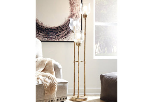 Emmie Antique Gold Finish Floor Lamp - Lara Furniture