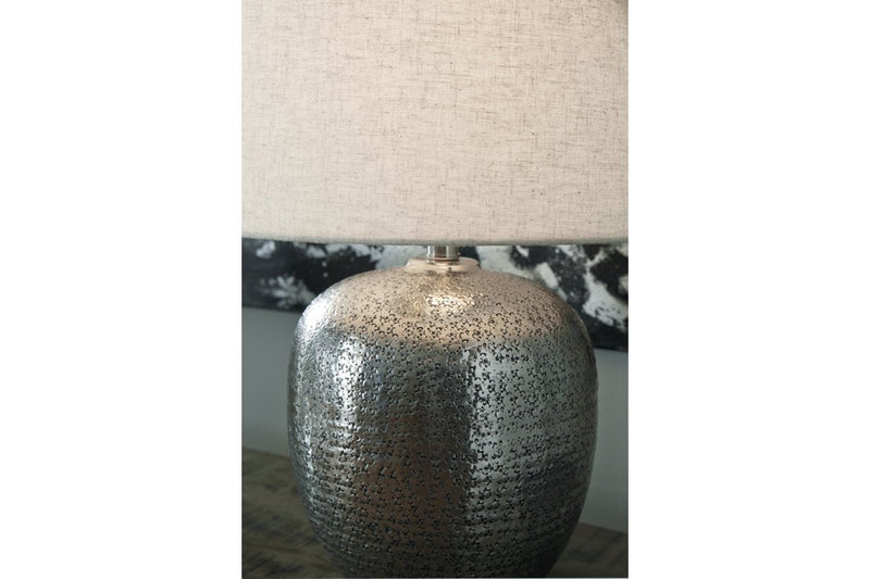 Magalie Antique Silver Finish Table Lamp - Lara FurnitureTable Lamp