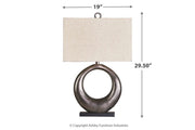 Saria Antique Silver Finish Table Lamp - Lara FurnitureTable Lamp