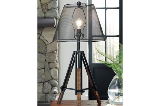 Leolyn Black/Brown Table Lamp - Lara Furniture