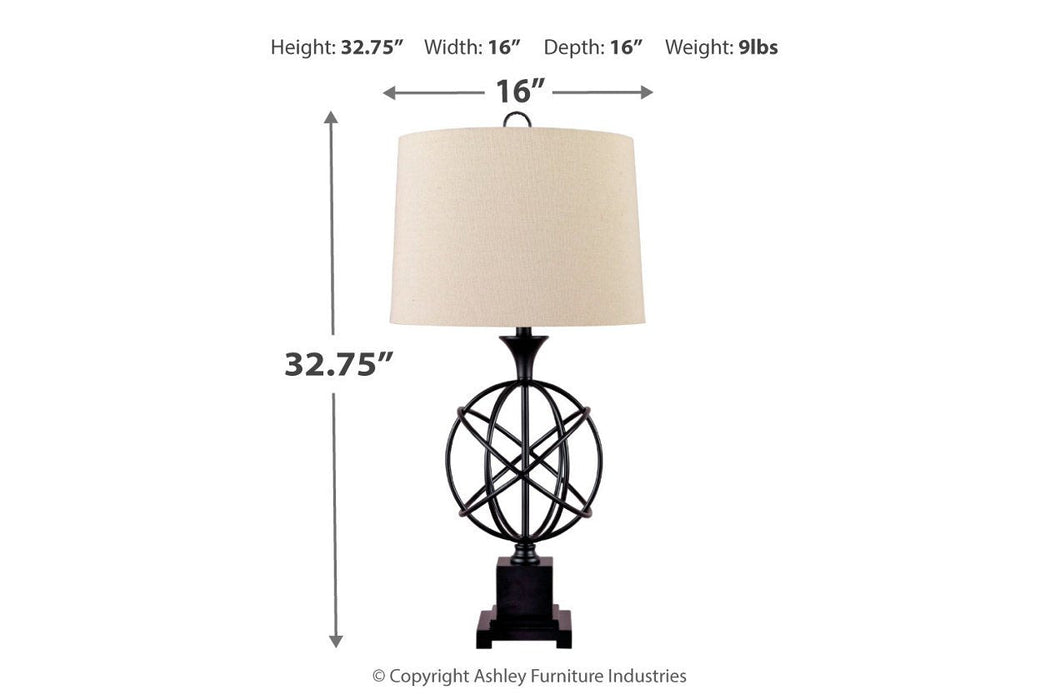 Camren Black Table Lamp - Lara Furniture