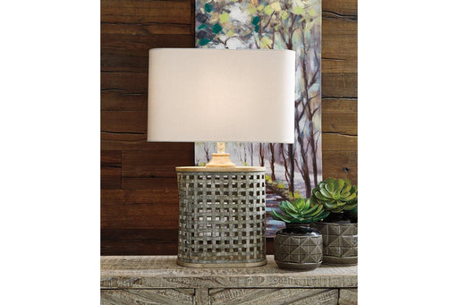 Deondra Gray Table Lamp - Lara Furniture