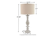 Bernadate Whitewash Table Lamp (Set of 2) - Lara FurnitureTable Lamp Pair