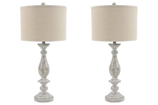 Bernadate Whitewash Table Lamp (Set of 2) - Lara FurnitureTable Lamp Pair