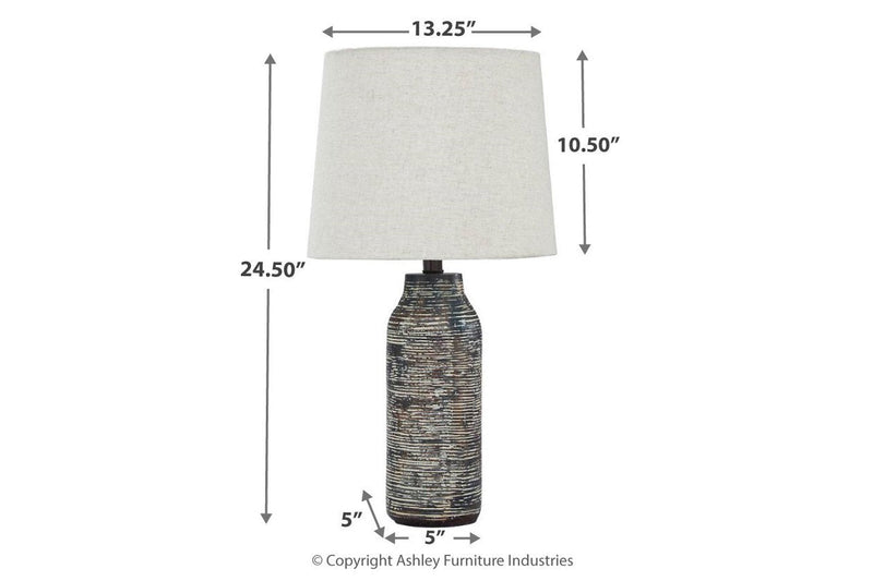 Mahima Black/White Table Lamp (Set of 2) - Lara FurnitureTable Lamp Pair
