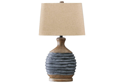 Medlin Gray/Beige Table Lamp - Lara Furniture