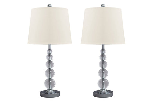 Joaquin Clear/Silver Finish Table Lamp (Set of 2) - Lara Furniture