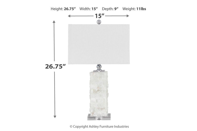 Malise White Table Lamp - Lara FurnitureTable Lamp