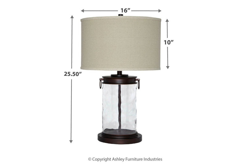 Tailynn Clear/Bronze Finish Table Lamp - Lara FurnitureTable Lamp