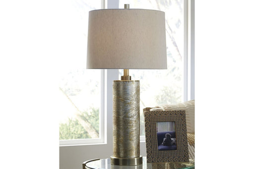 Farrar Gold Finish Table Lamp - Lara Furniture