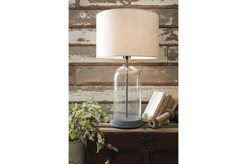 Manelin Clear/Gray Table Lamp - Lara Furniture