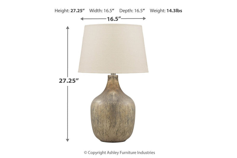 Mari Gray/Gold Finish Table Lamp - Lara FurnitureTable Lamp