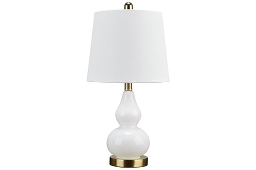 Makana White/Brass Table Lamp - Lara Furniture