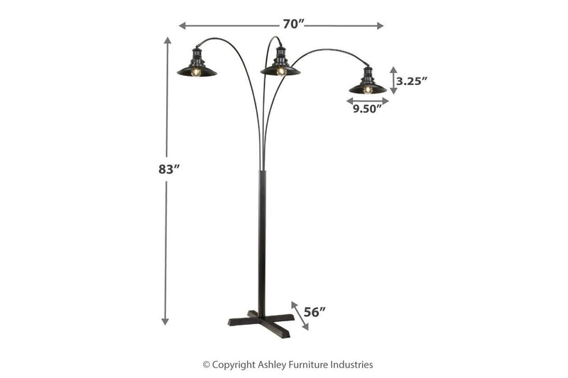 Sheriel Black Floor Lamp - Lara FurnitureFloor Lamps