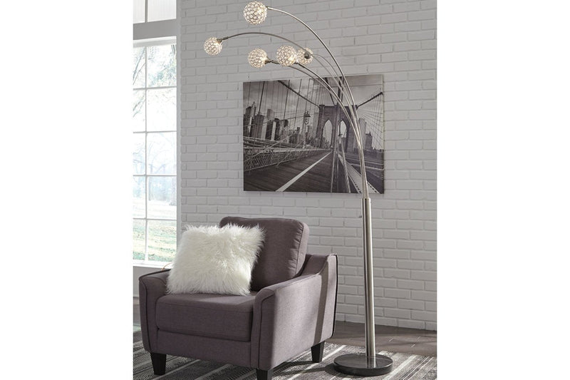 Winter Silver Finish Arc Lamp - Lara FurnitureFloor Lamps
